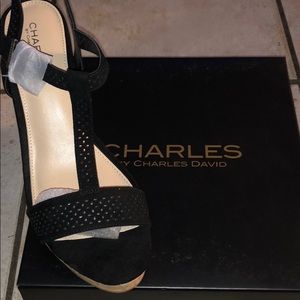 Black Charles David wedges